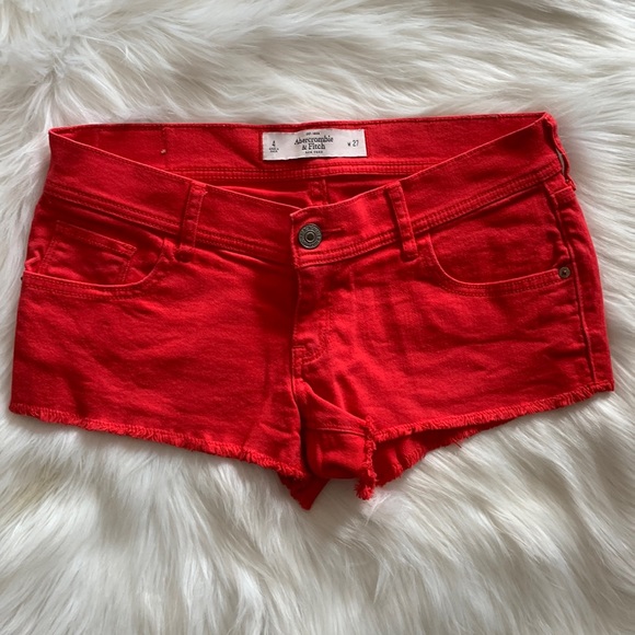 Abercrombie & Fitch Pants - Abercrombie and Fitch Red Jean Shorts